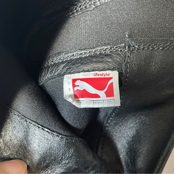 Puma Black Suede Wedge Knee High Boots | Size 6.5 EU 37 | Vintage Sport Goth - Picture 13 of 16